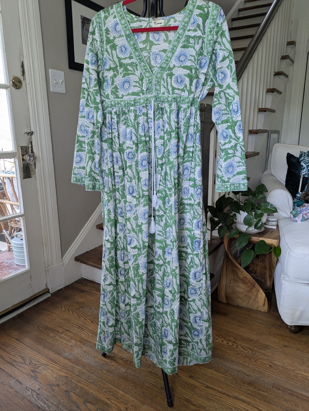 Karni Cotton Maxi Dress Indian Block Print